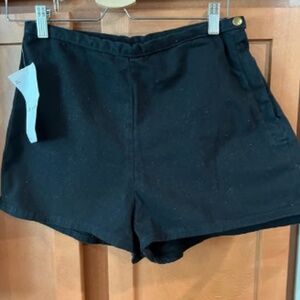 Black American Apparel tap short jeans size 28/29 Made in USA NWT